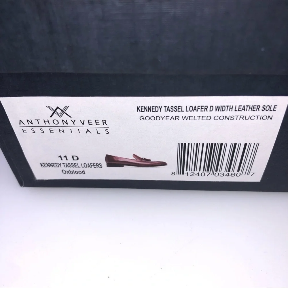 Anthony Veer Kennedy Tassel Loafer Shoes Size 11D Burgundy